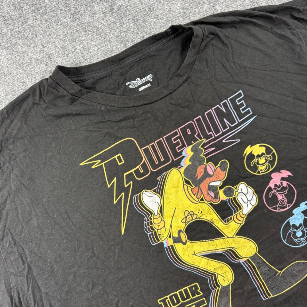 Disney Powerline Tour 95 Tee 2XL Black A Goofy Movie Graphic T-Shirt Mens